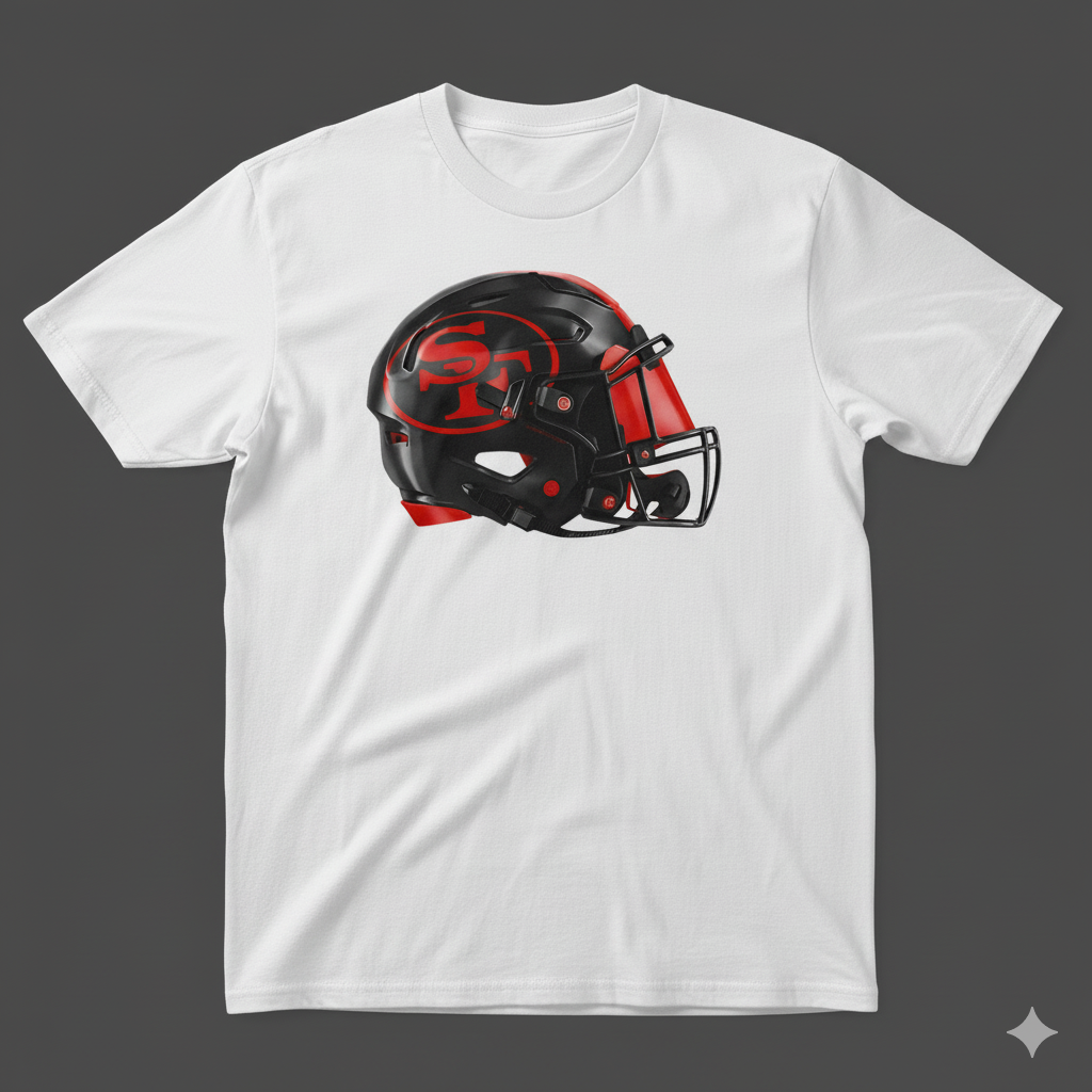 49ers Black and Red Concept Helmet T-shirt