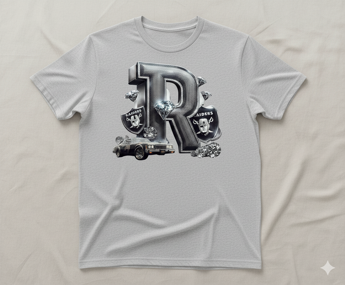 Raiders 'R' Diamond Car T-Shirt