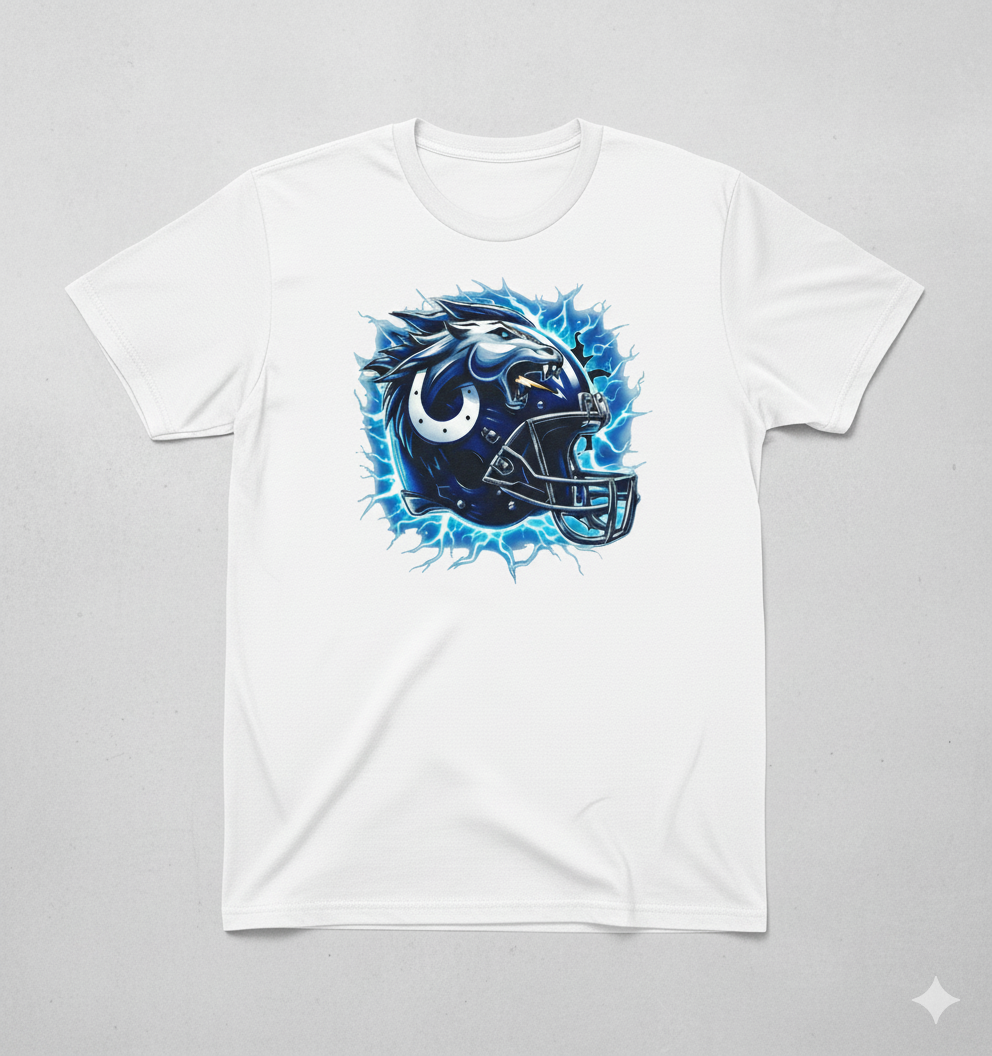 Indianapolis Colts Football Helmet T-Shirt.