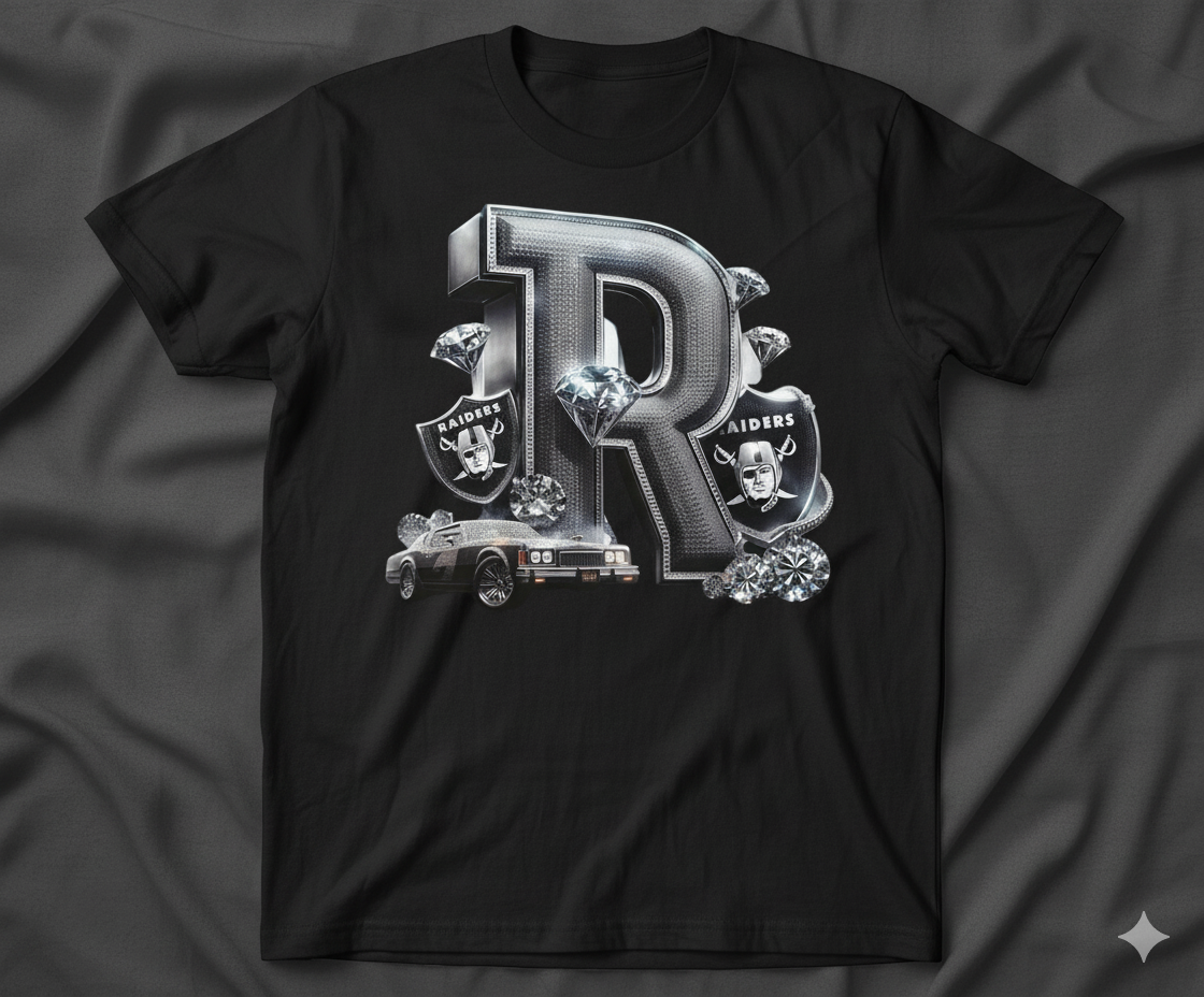 Raiders 'R' Diamond Car T-Shirt