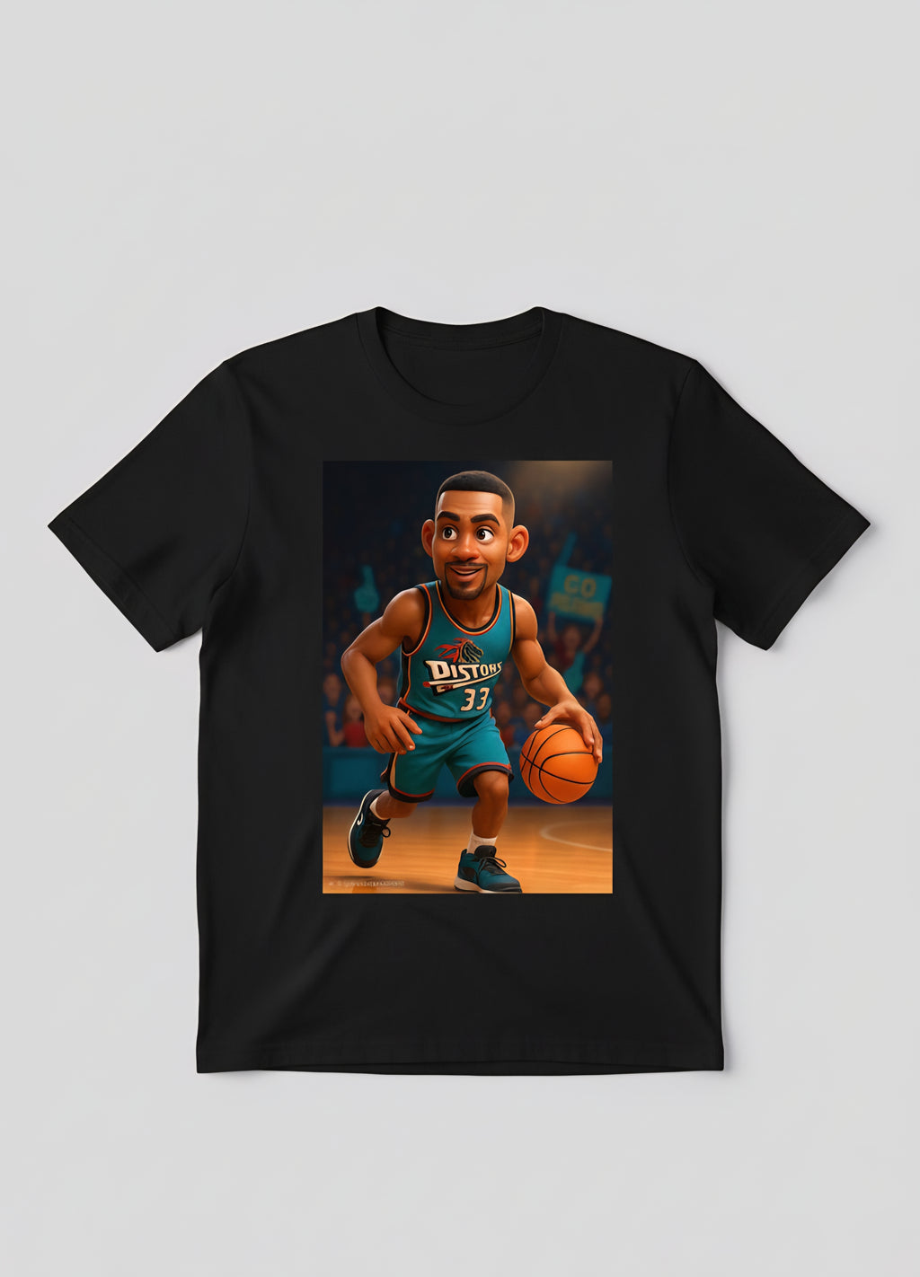 Cartoon Grant Hill #33 Detroit Pistons T-Shirt