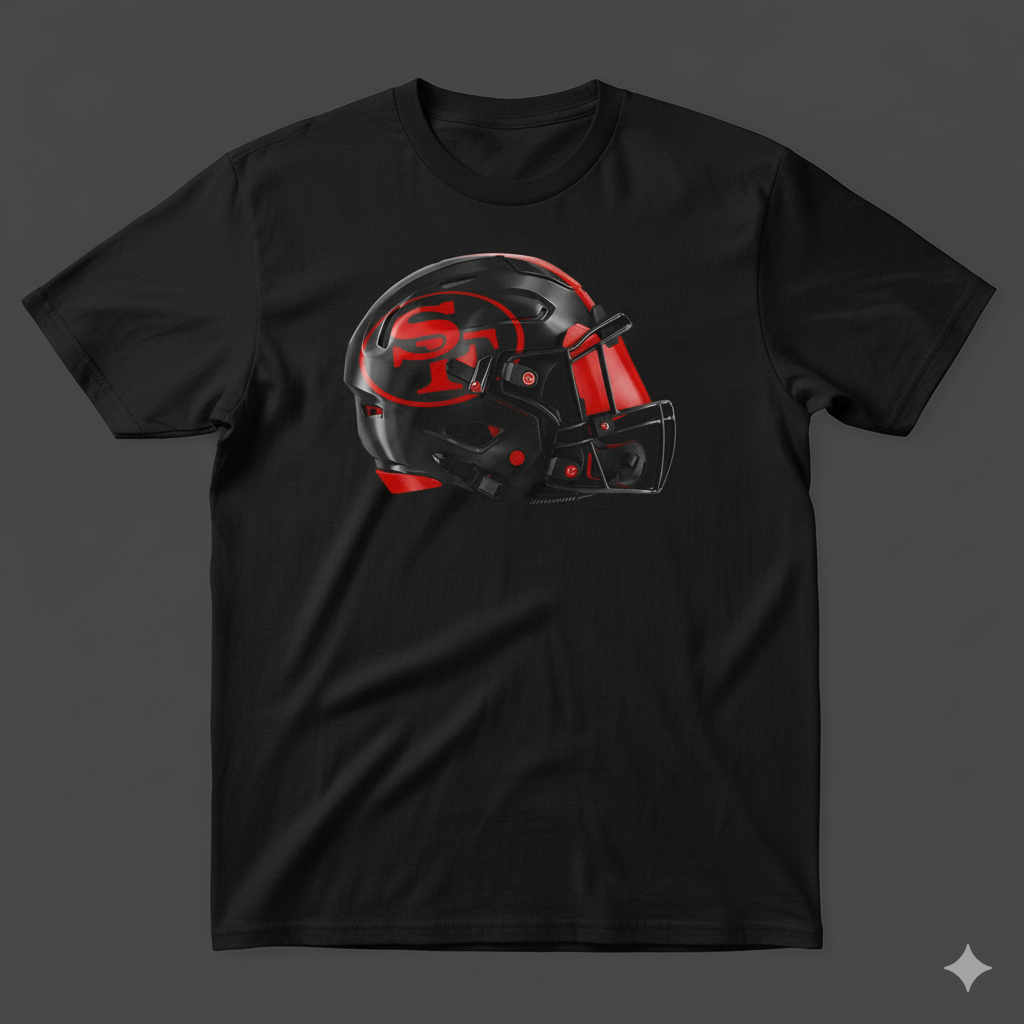 49ers Black and Red Concept Helmet T-shirt