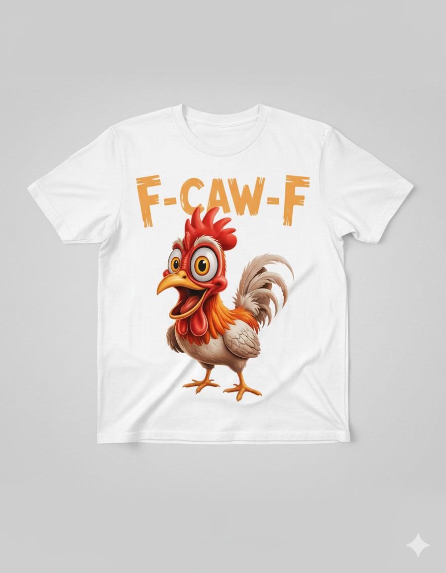 Crazy Chicken "F-CAW-F" Graphic Tee
