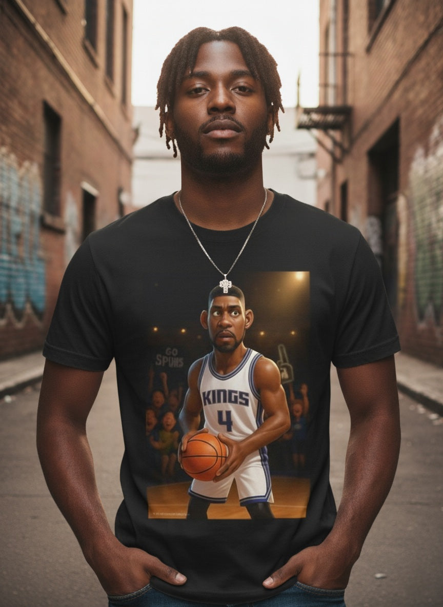 Vintage Style C. Web 4 Graphic Tee - Number 4 Kings Jersey