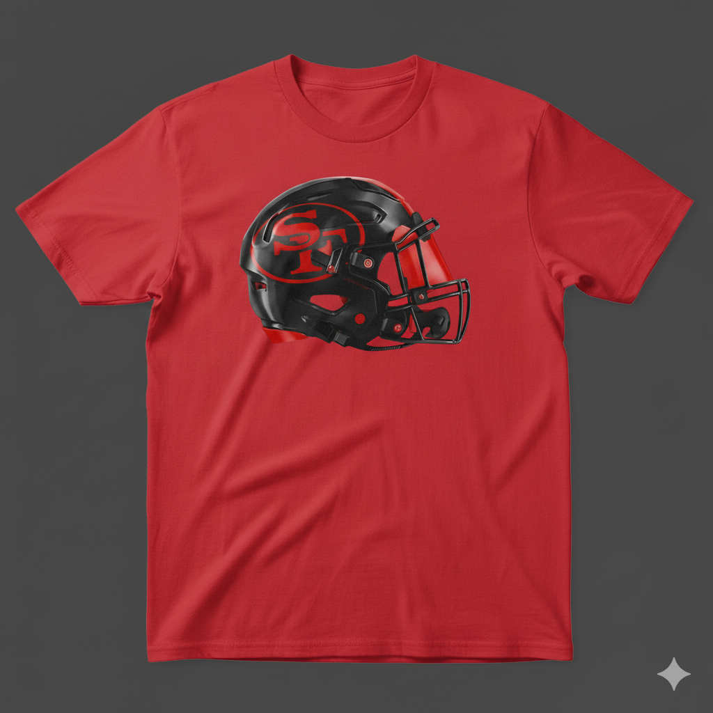 49ers Black and Red Concept Helmet T-shirt