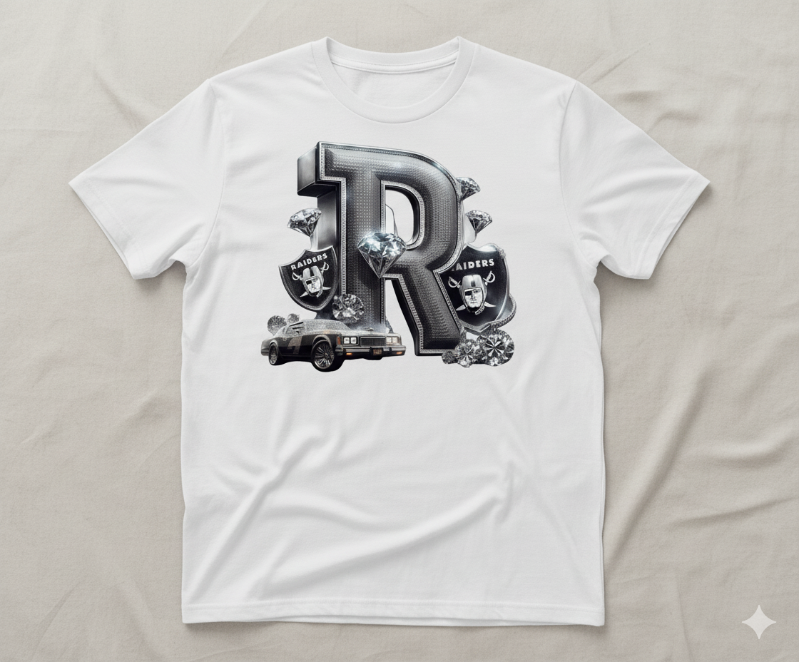 Raiders 'R' Diamond Car T-Shirt